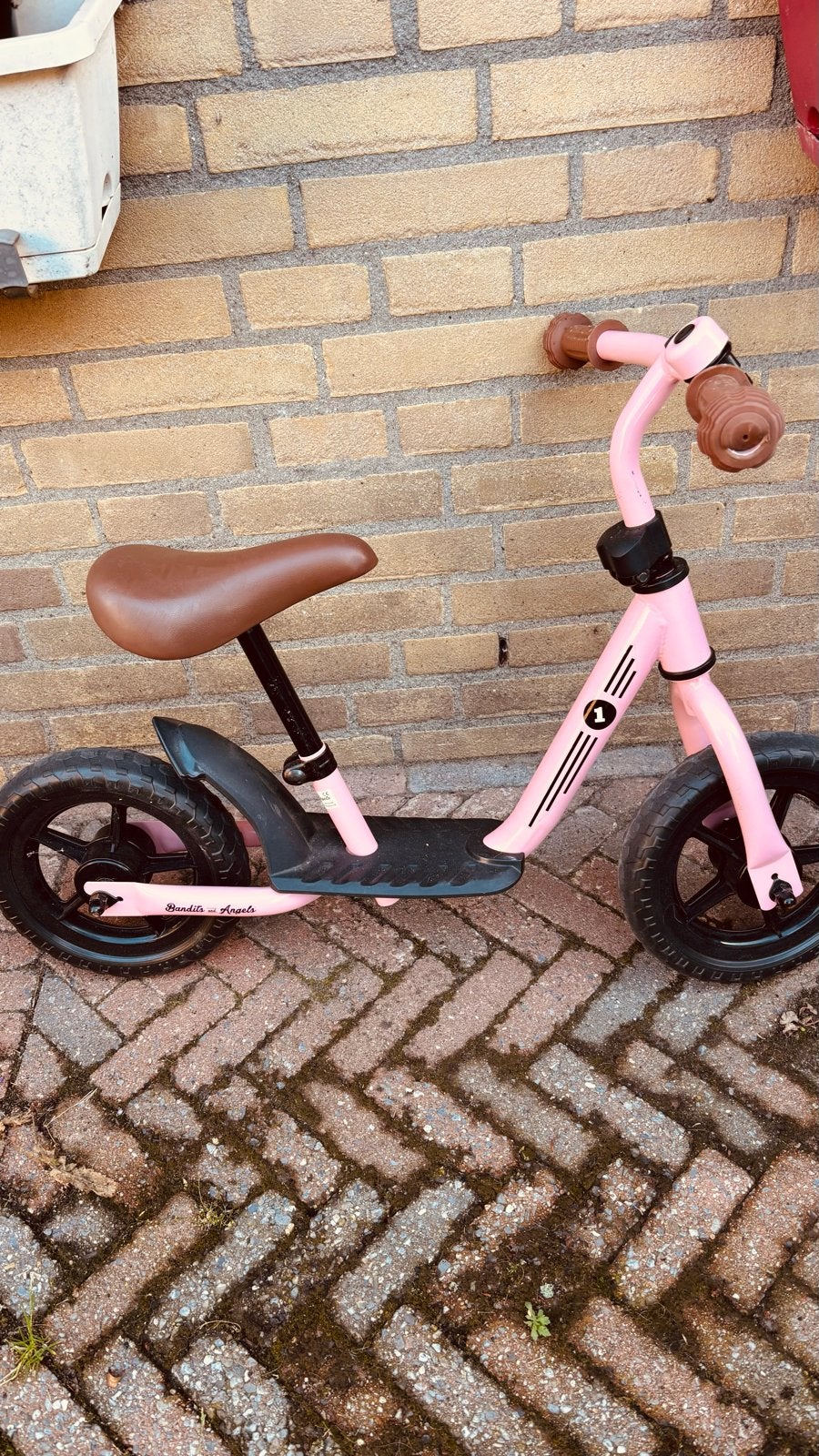Roze Bandits and Angels loopfiets met verstelbaar zadel, Ophalen of Verzenden, Gebruikt, Loopfiets