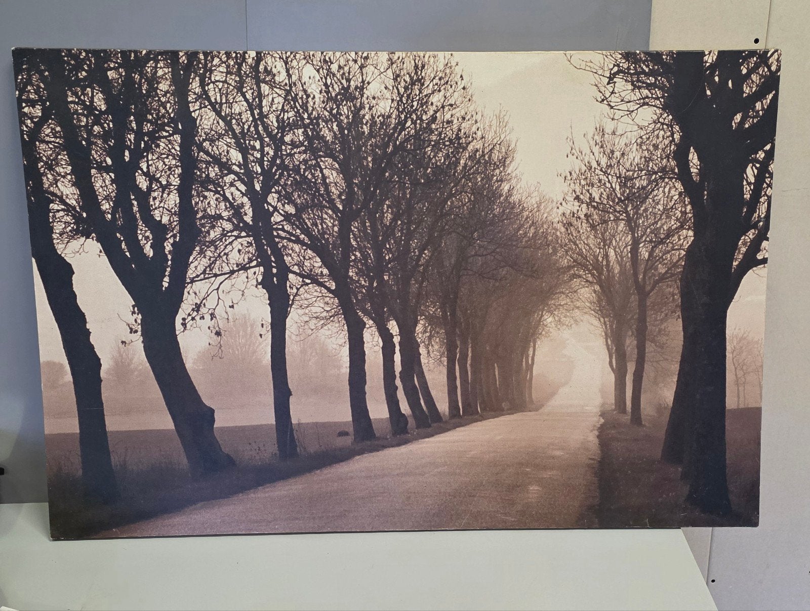IKEA PJÄTTERYD 'Misty Road' canvas schilderij 118x78cm, Ophalen, Gebruikt, Schilderij, 100 tot 125 cm