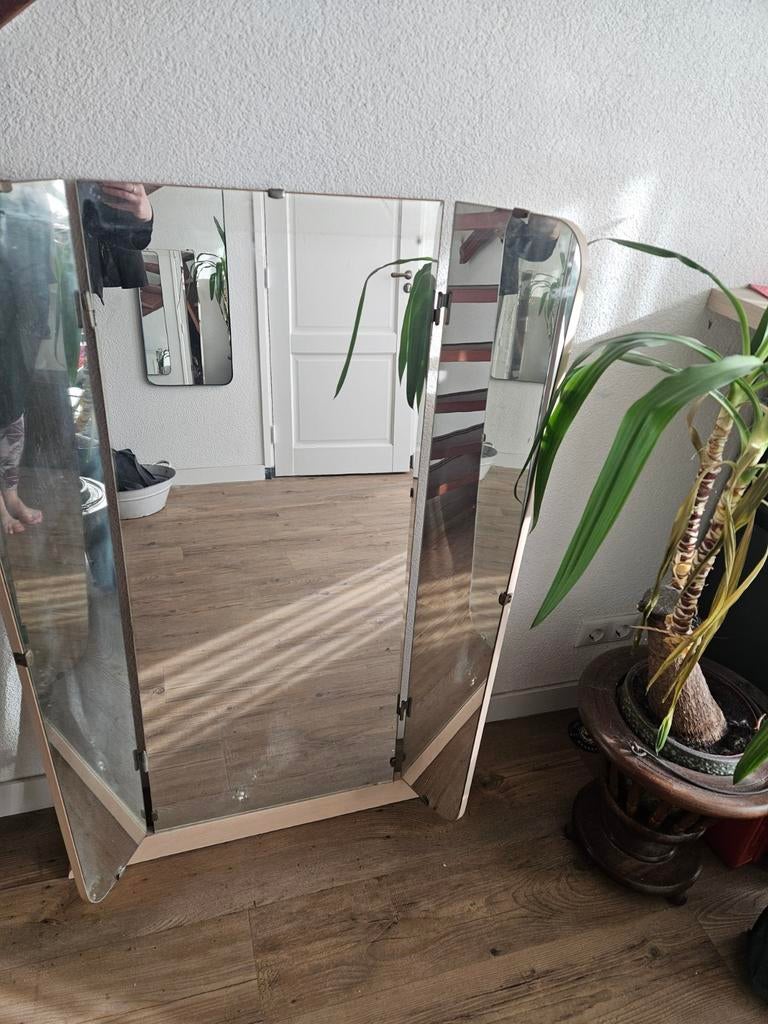 Vintage Klapspiegel Jaren '70, Huis en Inrichting, Woonaccessoires | Spiegels, Ophalen, Gebruikt, 100 tot 150 cm, 75 tot 100 cm