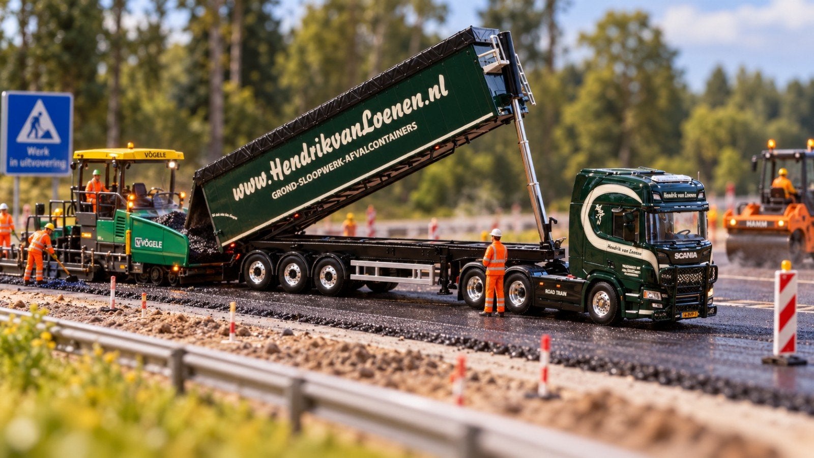 WSI Models Scania R Highline Kipper Oplegger Hendrik v Loen, Overige merken, 1:32 tot 1:50, Nieuw, Ophalen of Verzenden