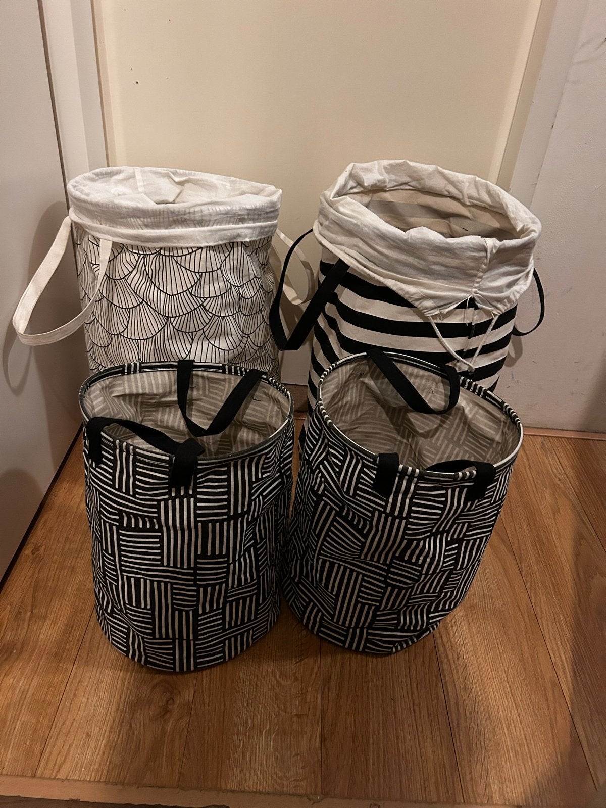 Set van 4 opvouwbare HEMA wasmanden/opbergmanden, Ophalen, Gebruikt, Meerkleurig, Modern