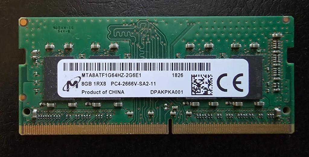 1x Micron 8GB DDR4 SODIMM RAM, Computers en Software, RAM geheugen, Ophalen, 2666 MHZ, DDR4, 8 GB