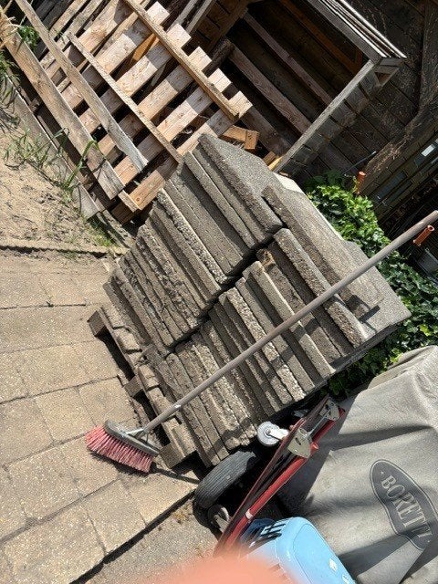 tuintegels, Ophalen, Gebruikt, Beton, Terrastegels