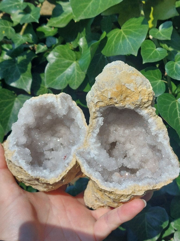 Mooi grillig kwarts geode paartje Marokko, Ophalen of Verzenden