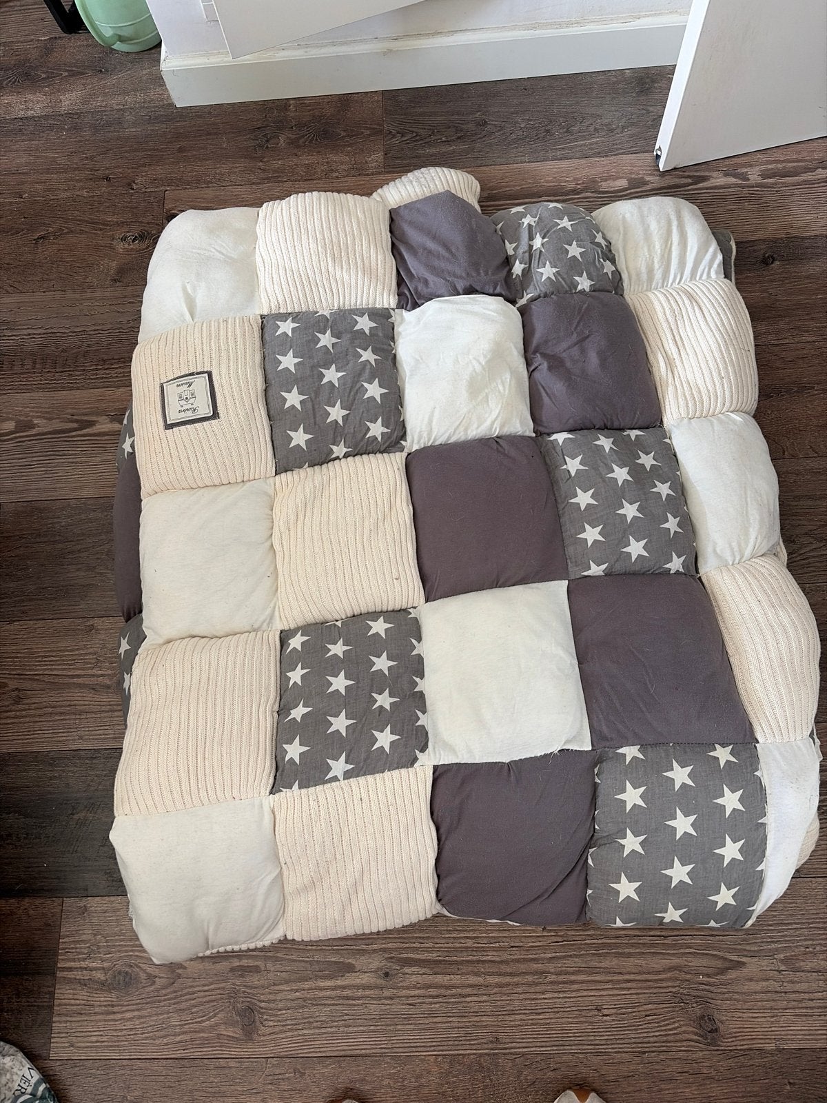 Riviera Maison Plaid - Sterren en ribbelpatroon, Zo goed als nieuw, Meerkleurig, Ophalen, Katoen