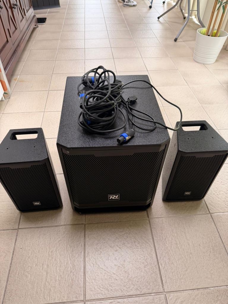 Power Dynamics Combo 1200 speaker set met Bluetooth - 1200W, Zo goed als nieuw, Complete surroundset, 120 watt of meer, Ophalen