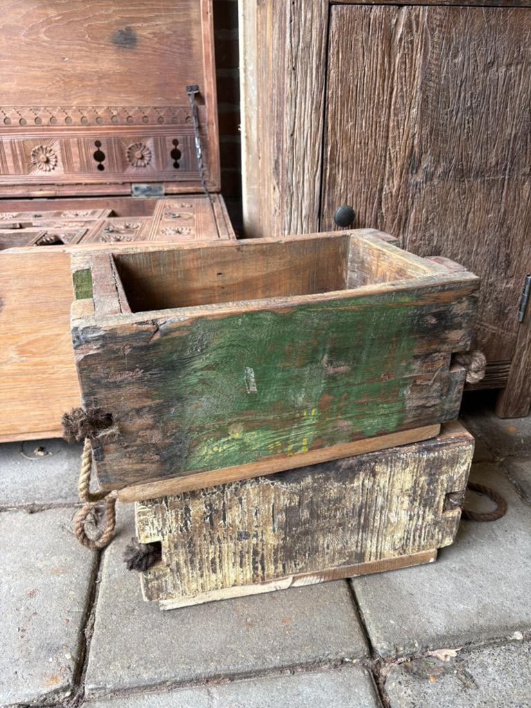 Stoere houten kist uit India - ACTIE!, Huis en Inrichting, Minder dan 50 cm, Teakhout, Ophalen of Verzenden, Laat