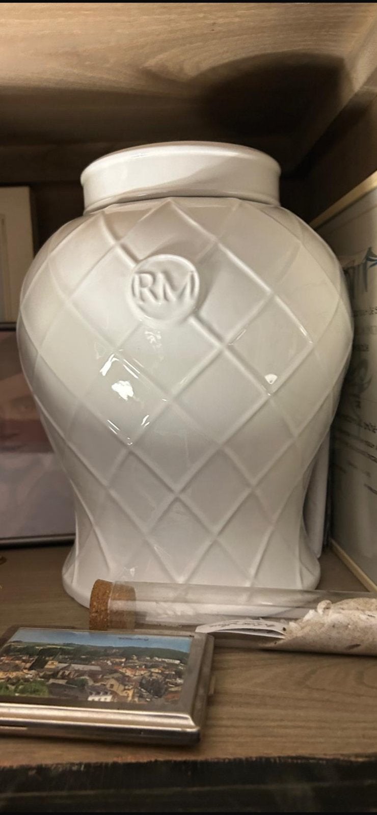 GEZOCHT Rivièra Maison pot, Overige kleuren, Ophalen of Verzenden, Minder dan 50 cm, Glas