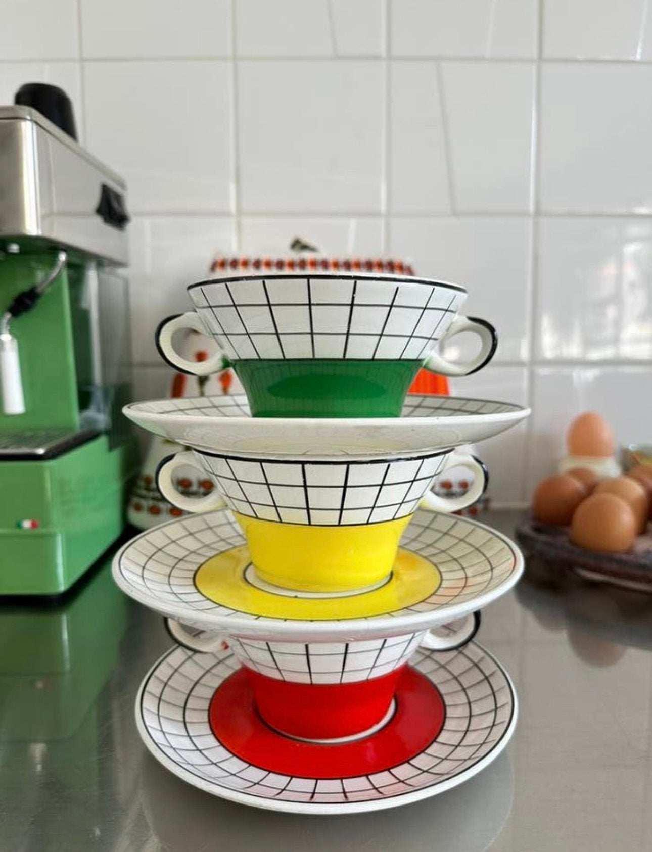 Granit Hungary Soepkommen met Schotel Vintage set van 3, Ophalen of Verzenden