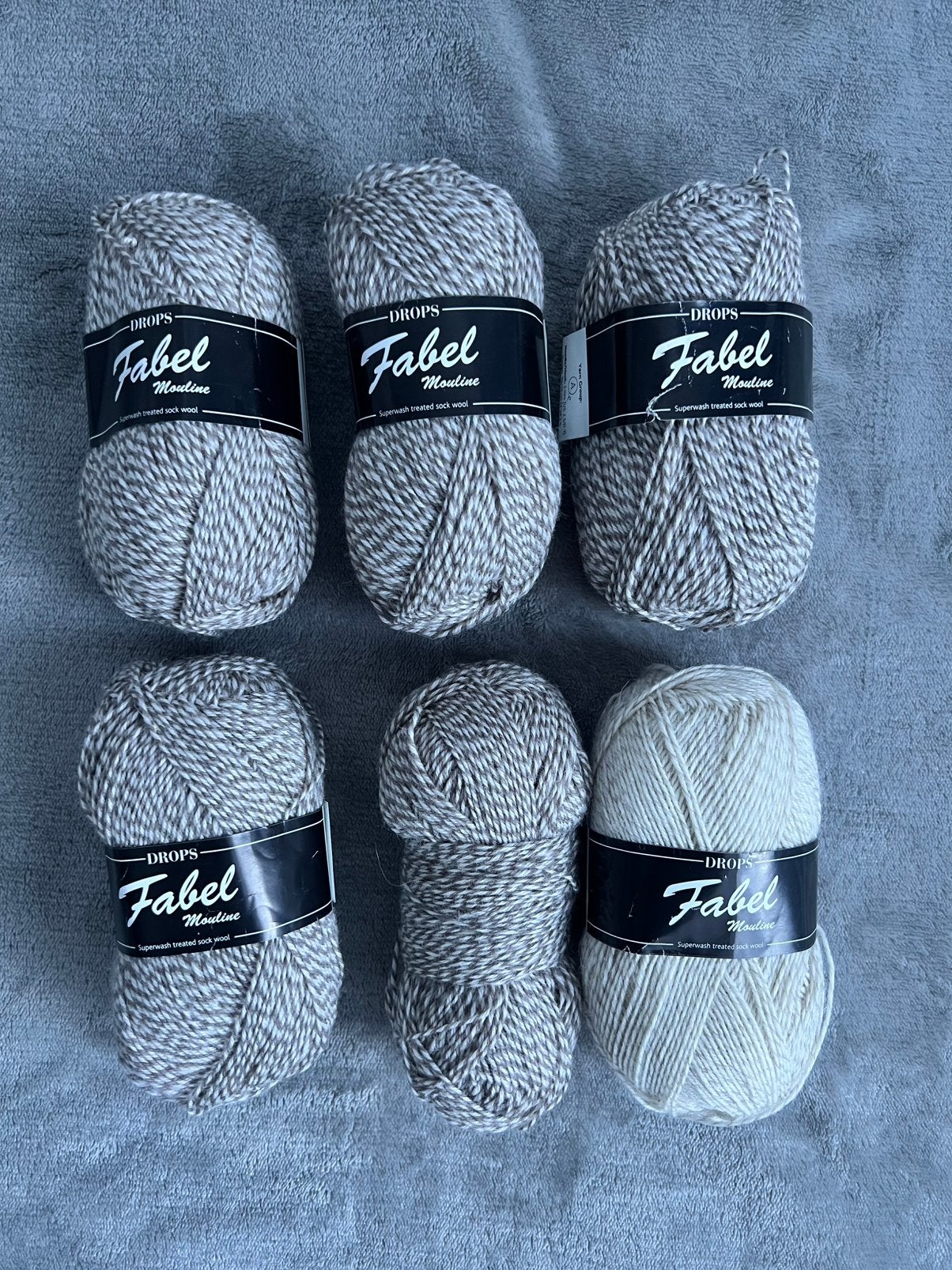 Drops Fabel mouline sokkenwol - 6 bollen, Hobby en Vrije tijd, Ophalen of Verzenden, Zo goed als nieuw, Breien of Haken, Wol of Garen