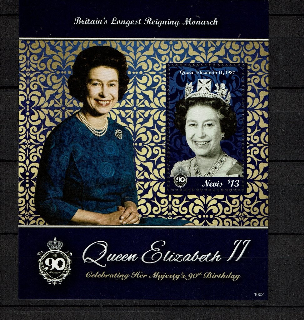 NEVIS 2016 PF BLOK QUEEN ELIZABETH ROYALTY KONINGSHUIS 1, Ophalen of Verzenden, Postfris, Koningshuis