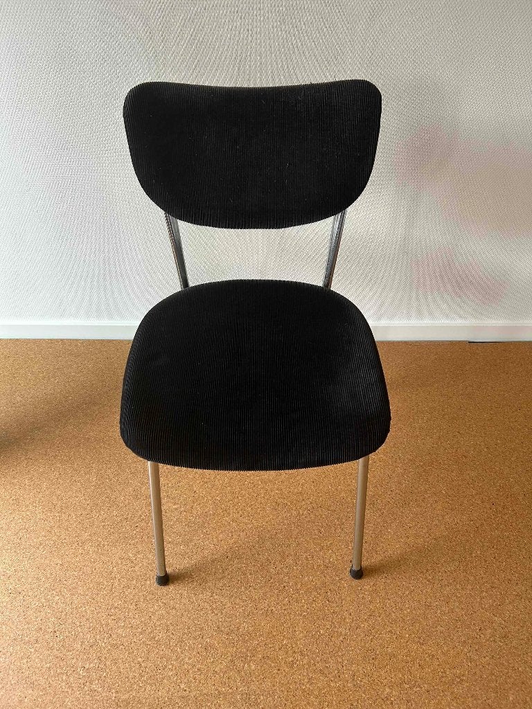 Gebr. De Wit Schiedam vintage stoel - zwart rib, Ophalen, Overige materialen, Gebruikt, Zwart