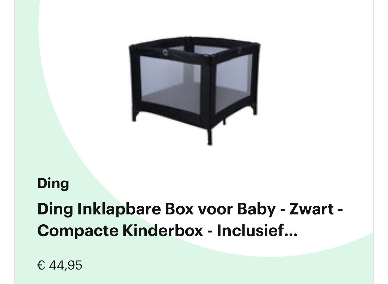 Ding Inklapbare Box voor Baby, Ophalen, Zo goed als nieuw