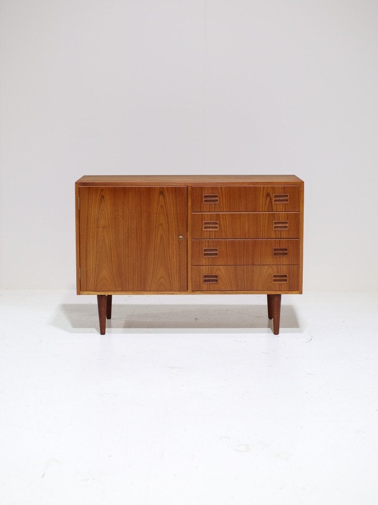 Dressoir met lades teakhout Deens vintage 1960s, Huis en Inrichting, Kasten | Dressoirs, Ophalen, -, -, Teakhout