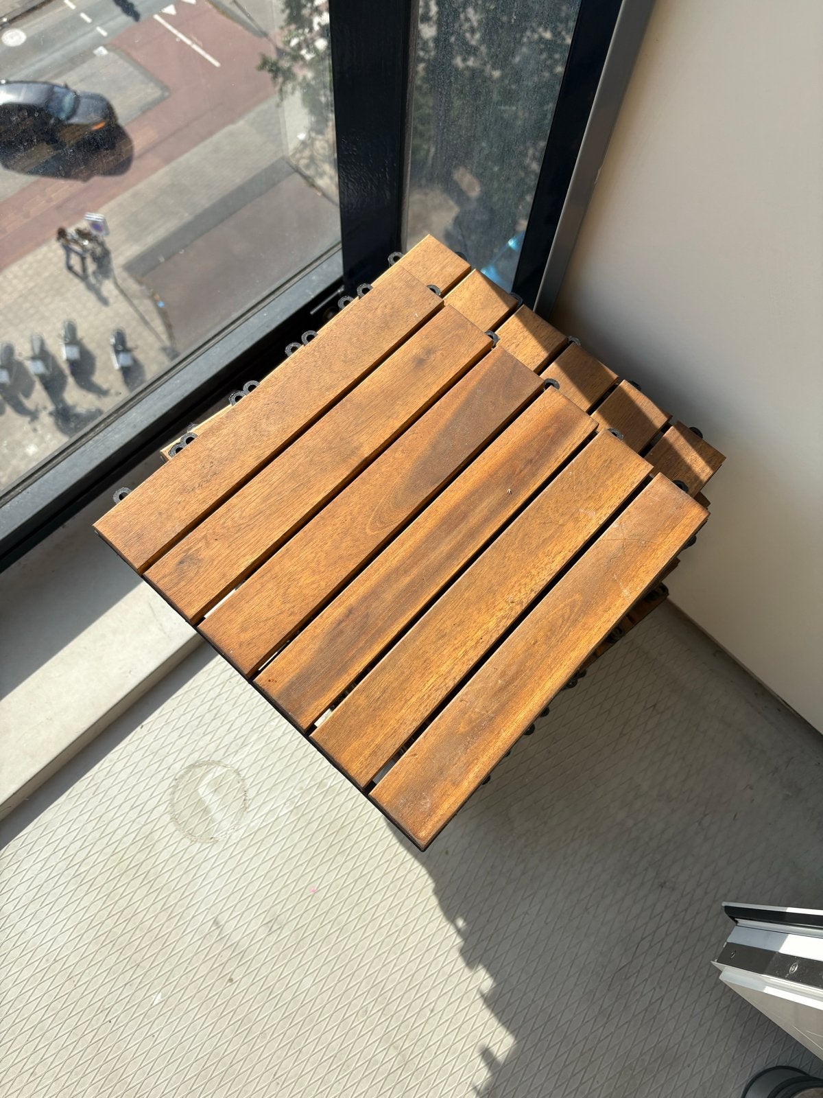 16 Houten Terrastegels - In good condition, Ophalen, Overige materialen, 60 cm of meer, Zo goed als nieuw