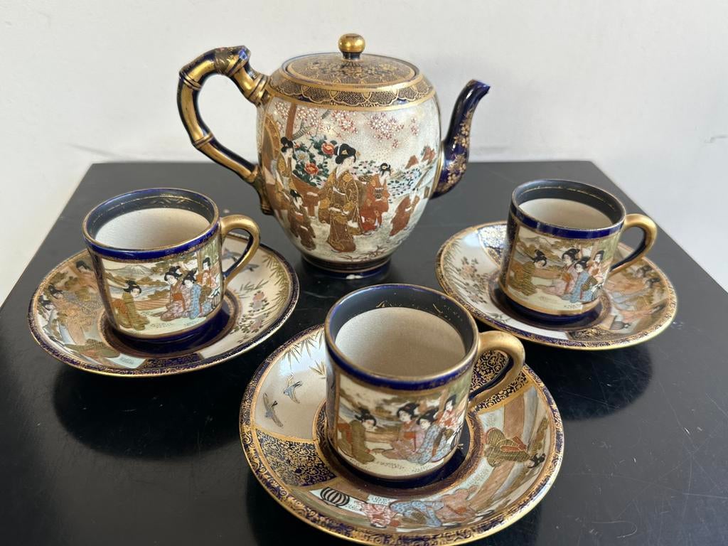 Antiek Aziatisch thee / mokka servies, Ophalen of Verzenden