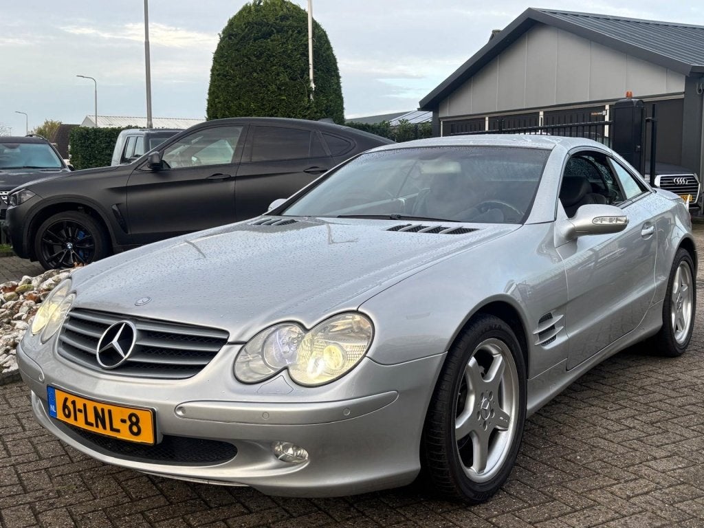 Mercedes-Benz SL-Klasse SL500 V8 Benzine 2002 Grijs Youngtim, Auto's, Automaat, Gebruikt, 8 cilinders, Automatische klimaatregeling