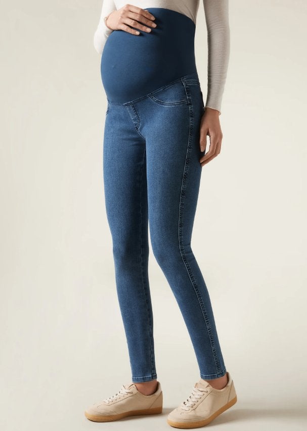 Denim Maternity Leggings calzedonia, Legging, Maat 36/38 (S), Blauw, Calzedonia