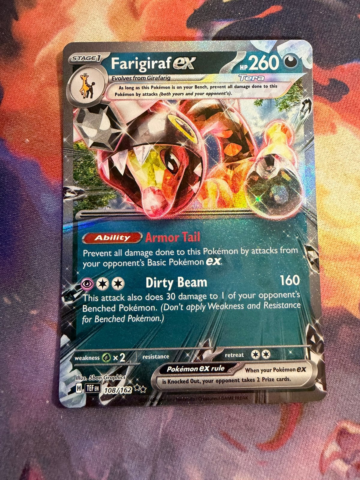 Pokemon FARIGRAF EX Double Rare 108/162 (Temporal Forces), Verzenden, Zo goed als nieuw, Losse kaart, Foil