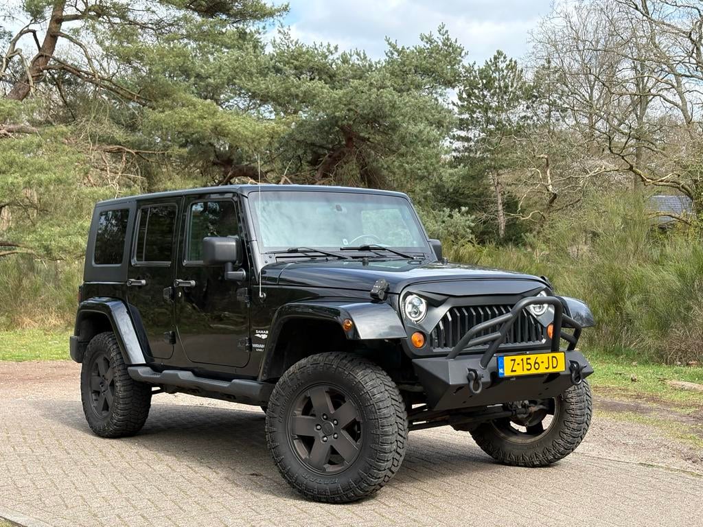 Jeep Wrangler Sahara 3.8 V6 Maasbach OH,Airco,cruise, Uniek!, Auto's, 3778 cc, Zwart, Stationwagon, Handgeschakeld
