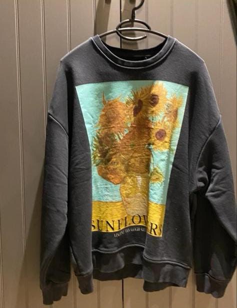 Donkerblauwe Van Gogh Zonnebloemen Sweater Maat S, Ophalen of Verzenden, Zo goed als nieuw, Maat 36 (S), Blauw