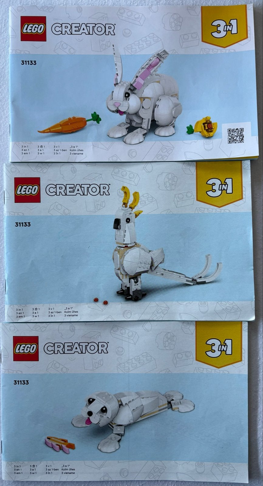 LEGO Creator 31133 Wit Konijn 3-in-1 Set, Ophalen of Verzenden, Zo goed als nieuw, Overige merken