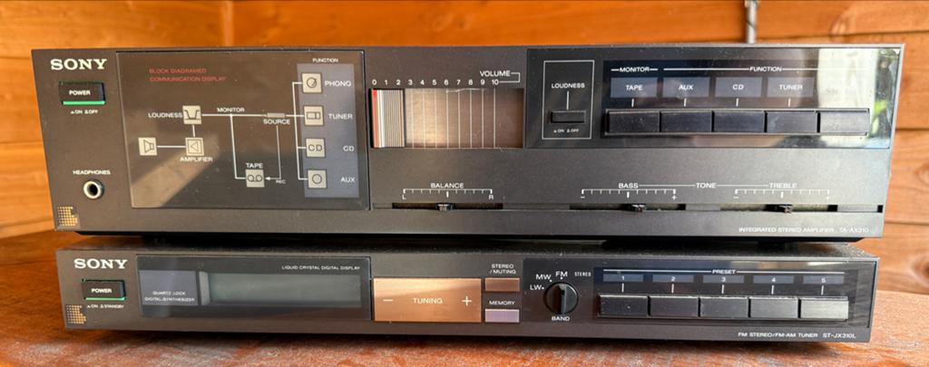 Sony TA-AX310 Versterker & ST-JX310L Tuner - Vintage Set, Gebruikt, Tuner of Radio, Sony, Losse componenten