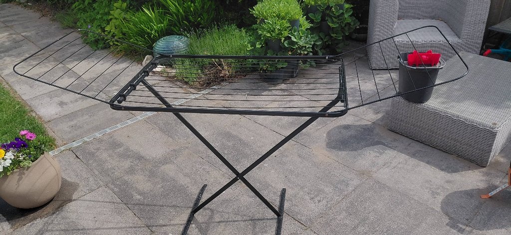 Droogrek zwart, Tuin en Terras, Droogmolens en Wasrekken, Ophalen, Gebruikt, Wasrek
