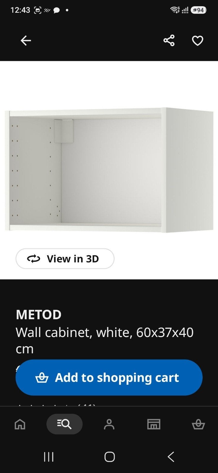 METOD Bovenkast, wit, 60x37x40 cm 302.055.33, Ophalen