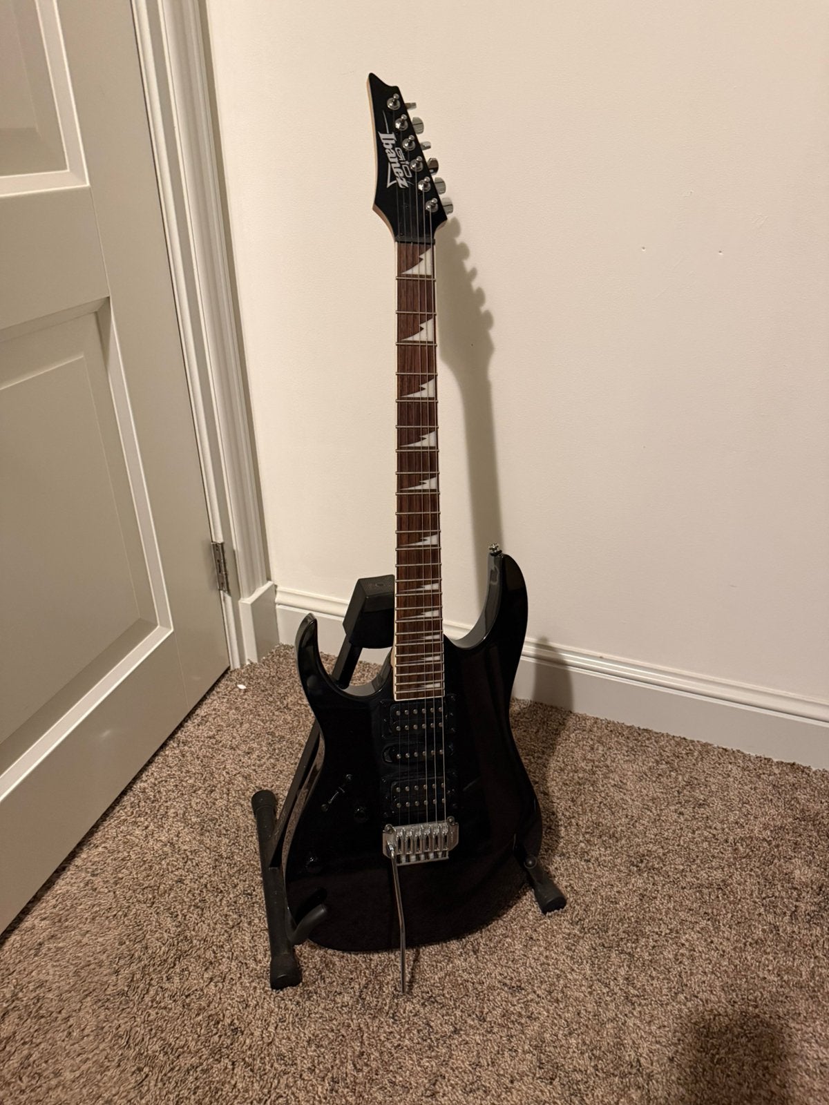 Ibanez GIO GRG170DXL Linkshandige Elektrische Gitaar Zwart, Ophalen of Verzenden, Gebruikt, Solid body, Ibanez