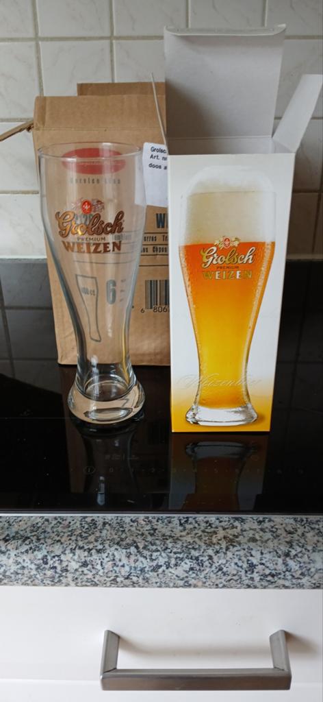 Grolsch Weizen bierglazen 0,4L, Ophalen of Verzenden, Nieuw, Glas of Glazen, Grolsch