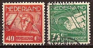 Nederland Luchtpost 4/5 gestempeld 1928, Postzegels en Munten, Postzegels | Nederland, Ophalen of Verzenden, T/m 1940, Gestempeld