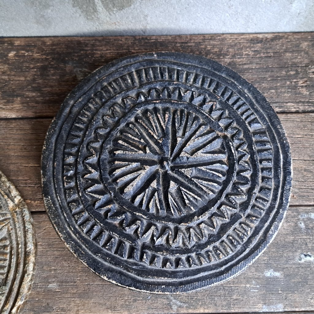 1x Landelijke stenen onderzetter mandala sober stoer *Etage3, Huis en Inrichting, ., Ophalen of Verzenden, Zo goed als nieuw, .