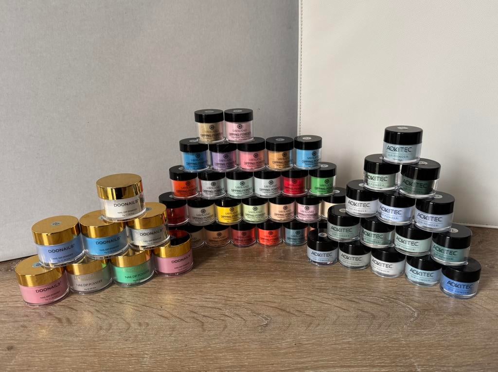 Mega dipping powder set voor nagels / o.a. Doonails, Verzenden, Zo goed als nieuw, Overige kleuren, Handen en Nagels