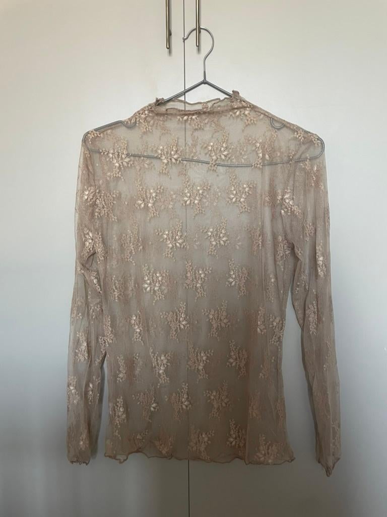 Kanten top shirt beige wit zwart terracotta S M L XL NIEUW, Maat 38/40 (M), Wit, Nieuw, Ophalen of Verzenden