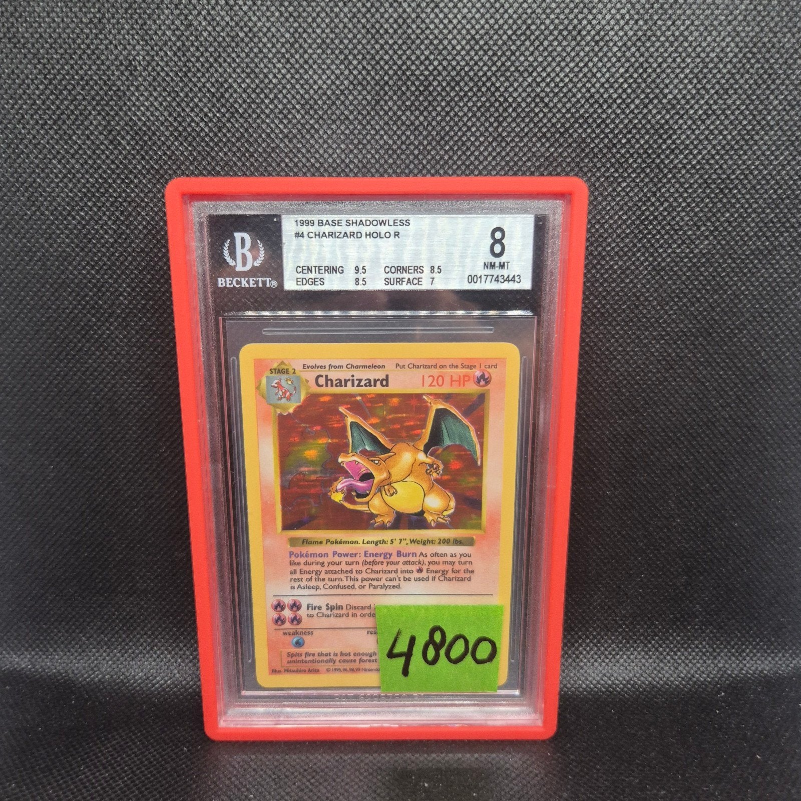 Charizard Holo Base Shadowless BGS 8, Ophalen of Verzenden, Zo goed als nieuw