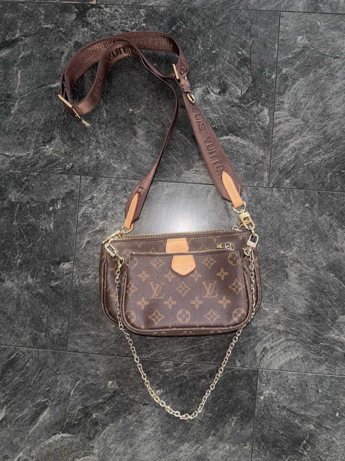 Louis Vuitton Multi Pochette Accessoires, Ophalen of Verzenden, Gebruikt, Bruin, Schoudertasje