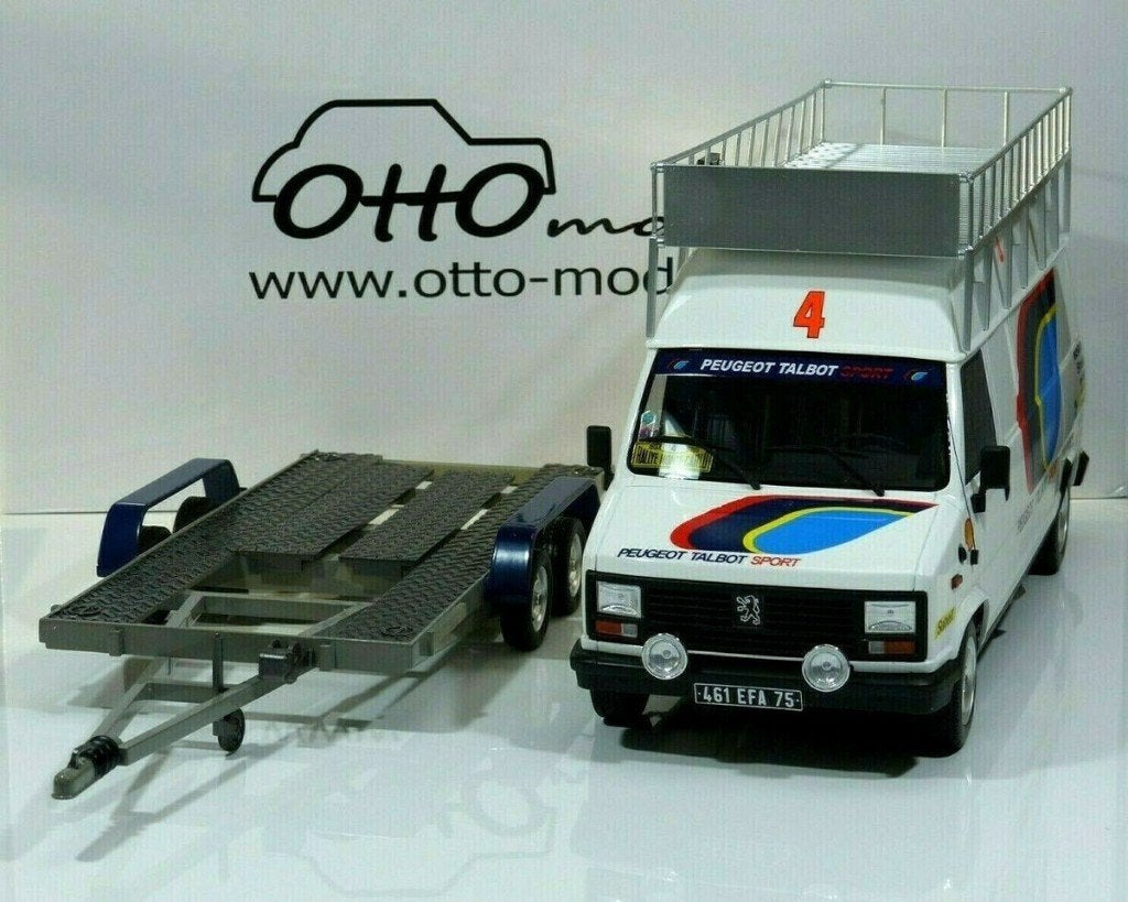 Peugeot J5 1985 + cartrailer PTS ottomobile OT384 NIEUW OVP, Ophalen of Verzenden, Nieuw, Auto, Norev