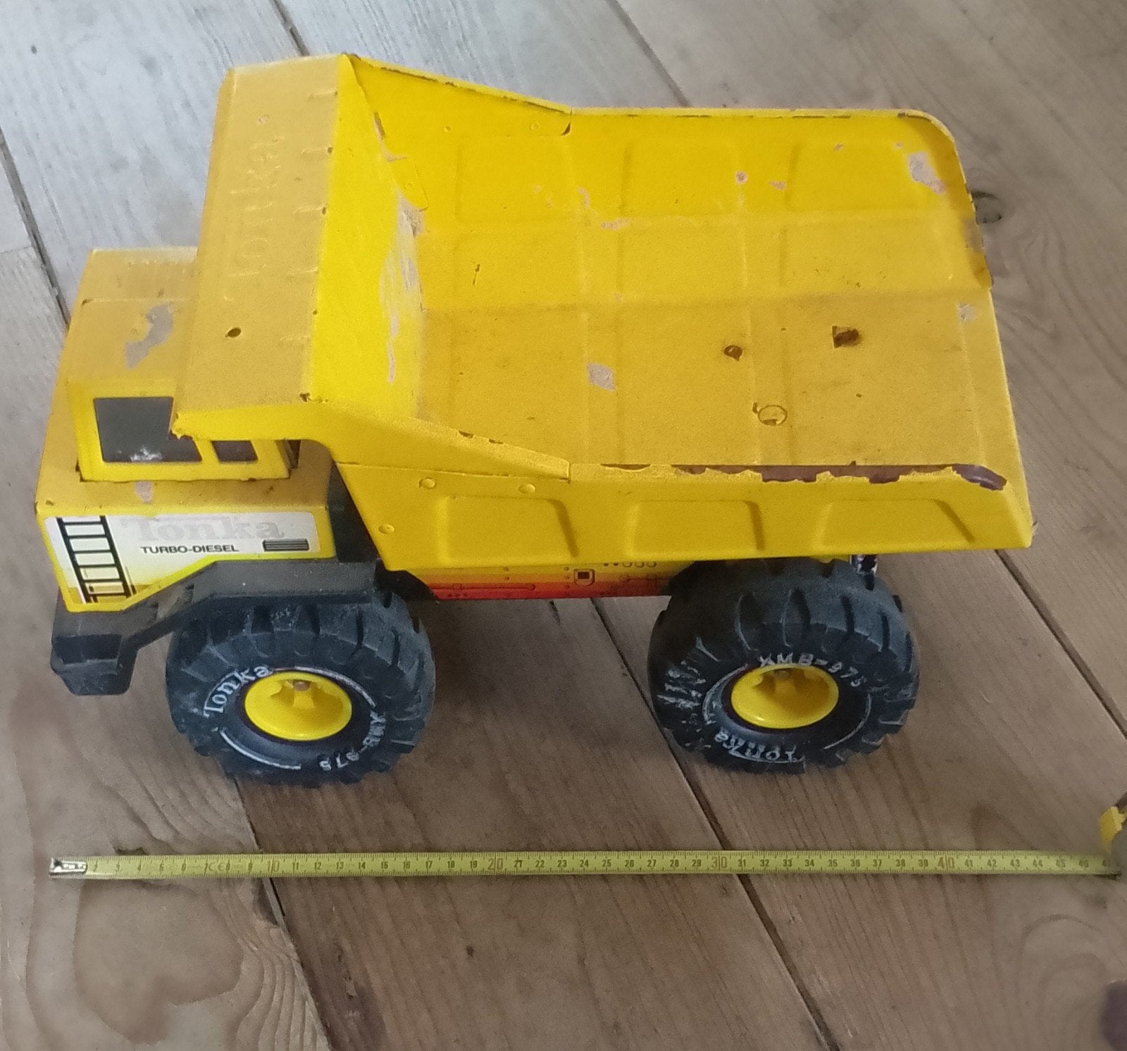 Vintage Tonka Turbo Diesel Kraanwagen en Kiepwagen, Kinderen en Baby's, Speelgoed | Speelgoedvoertuigen, Ophalen of Verzenden