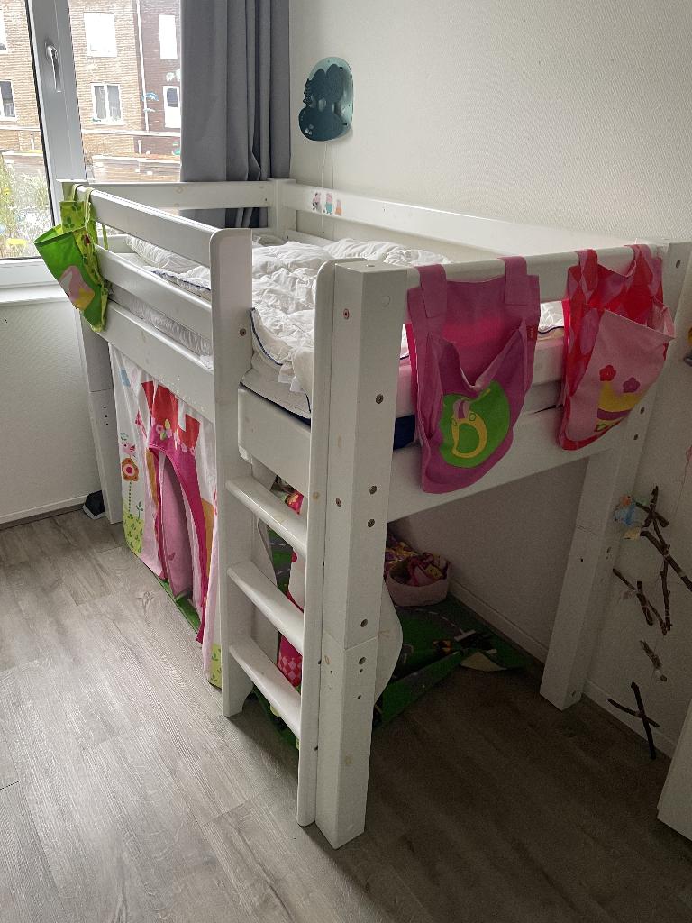 Peuter hoog / laagslaper - Toddler high/low convertible bed, Kinderen en Baby's, Kinderkamer | Bedden, Ophalen, Gebruikt, Lattenbodem