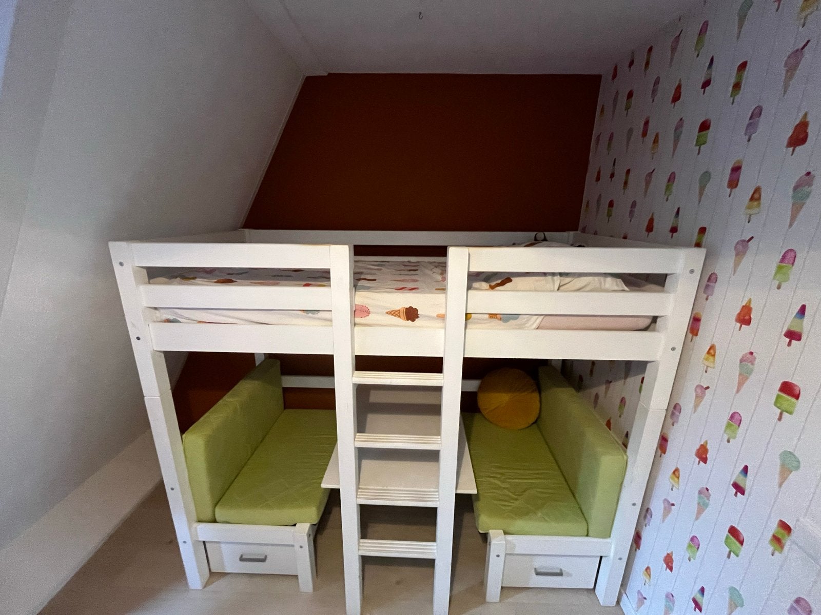 Hoogslaper met bureau en uitschuifbaar tweede bed, Huis en Inrichting, Ophalen, Hoogslaper, Eenpersoons, 160 tot 180 cm