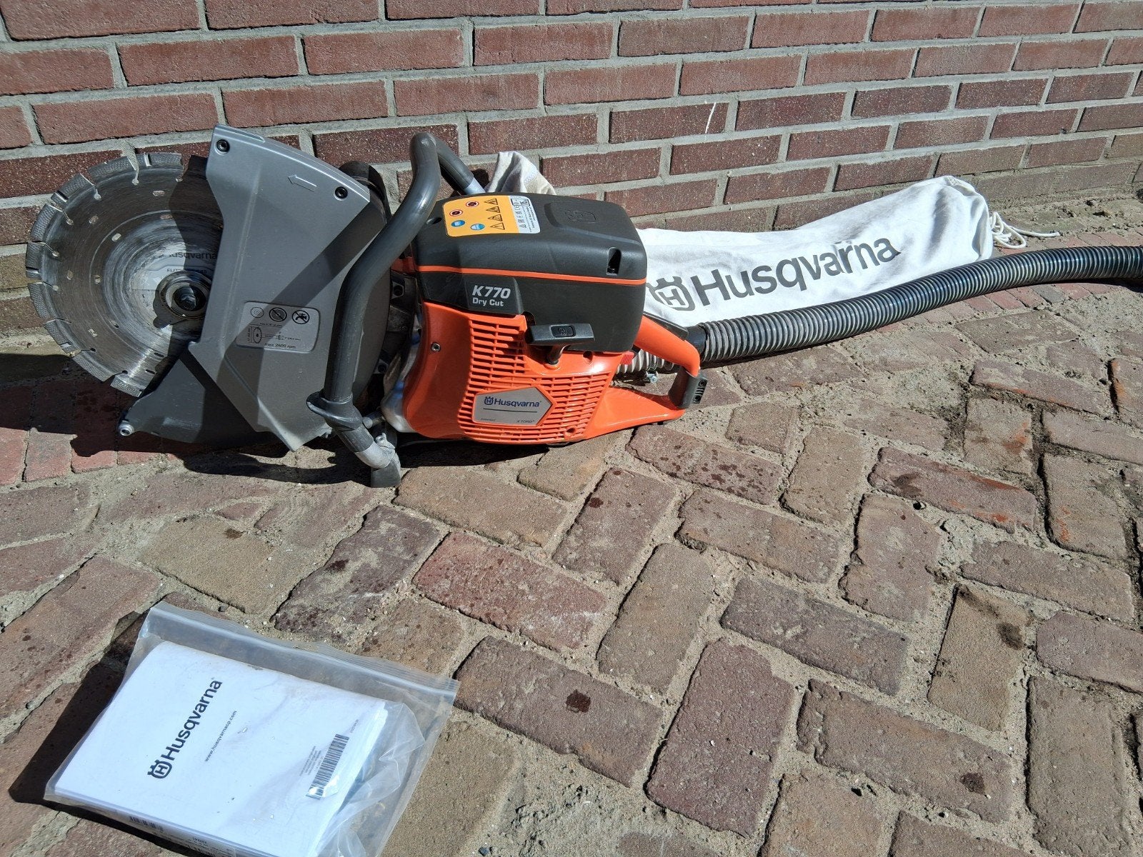 Husqvarna K770 Dry Cut doorslijper met stofzak, Gebruikt, 70 mm of meer, Overige typen, Ophalen of Verzenden