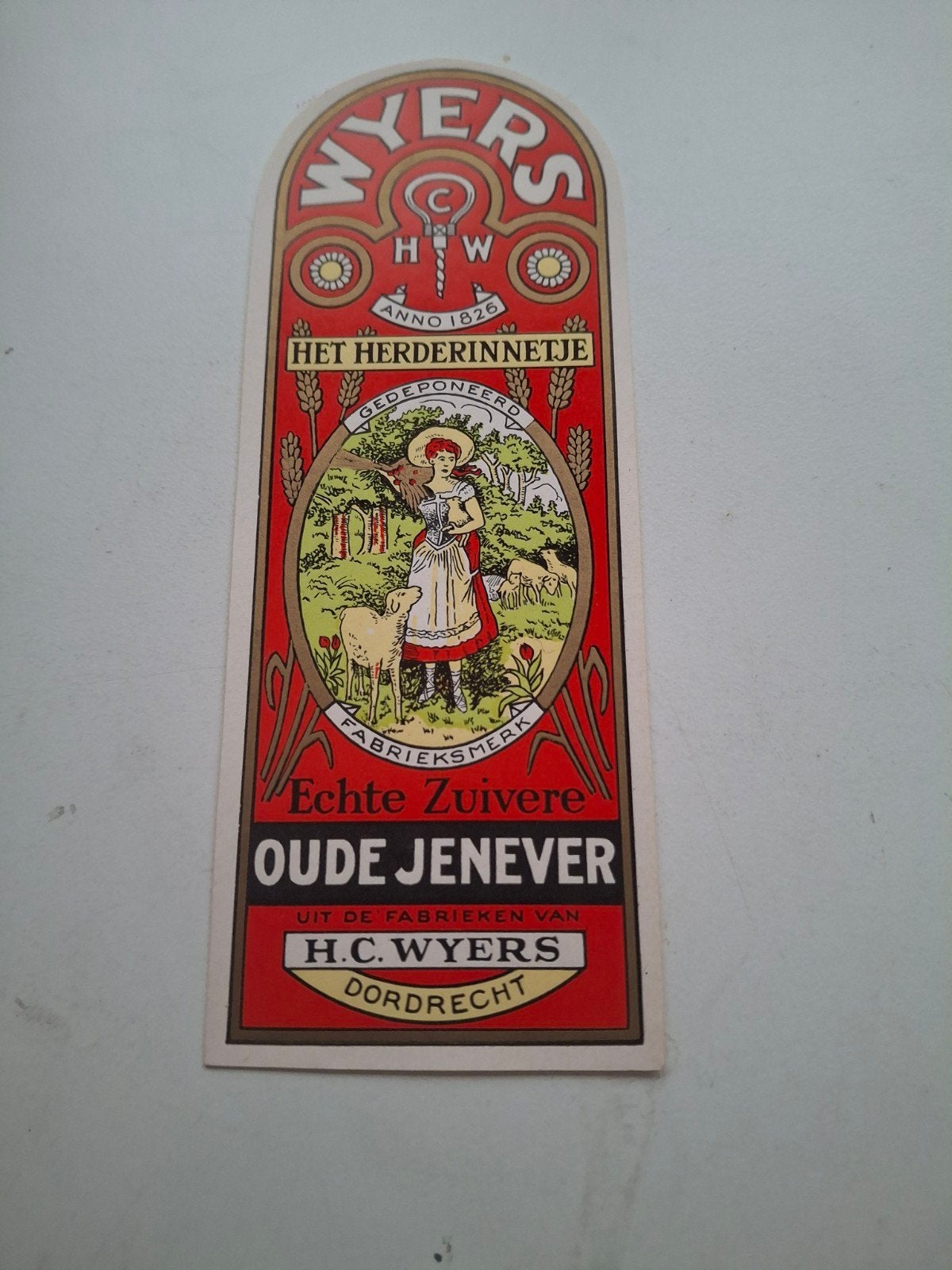 jenever etiket Wyers Dordrecht, Verzamelen, Ophalen of Verzenden, Zo goed als nieuw, Overige typen