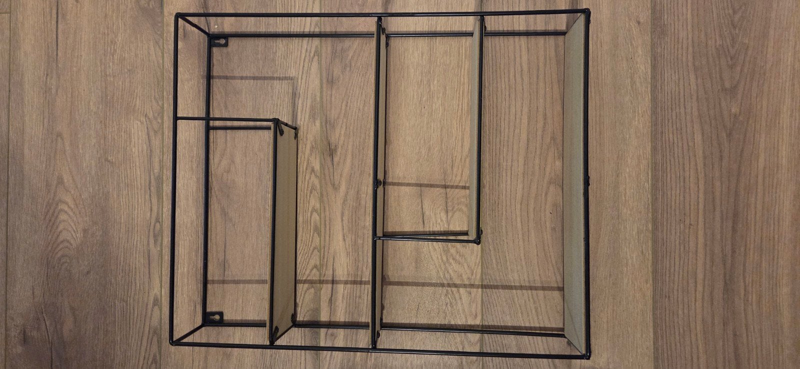 Wandrek met houten planken - Zwart metaal, Ophalen, Gebruikt
