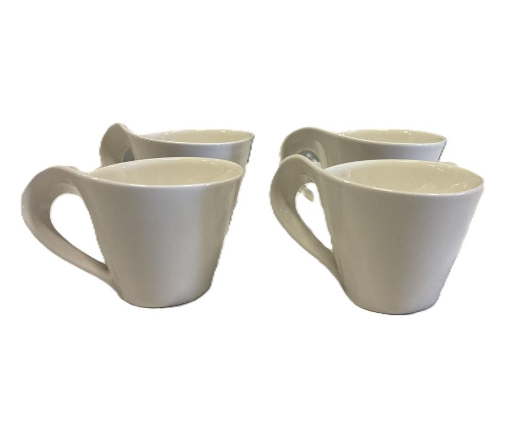 4 witte Villeroy & Boch NewWave Caffè koffiekopjes, Gebruikt, Niet bekend (tweedehands product), Villeroy & Boch, Ophalen of Verzenden