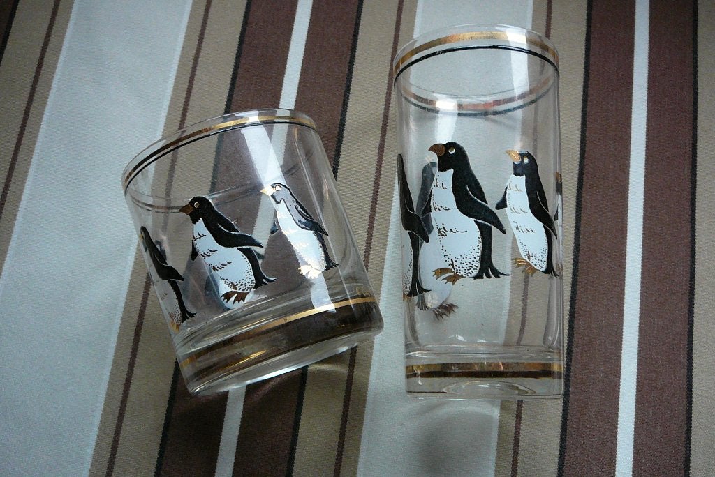Whiskeyglazen en longdrinkglazen met afbeelding PINGUINS, Ophalen of Verzenden, Overige typen