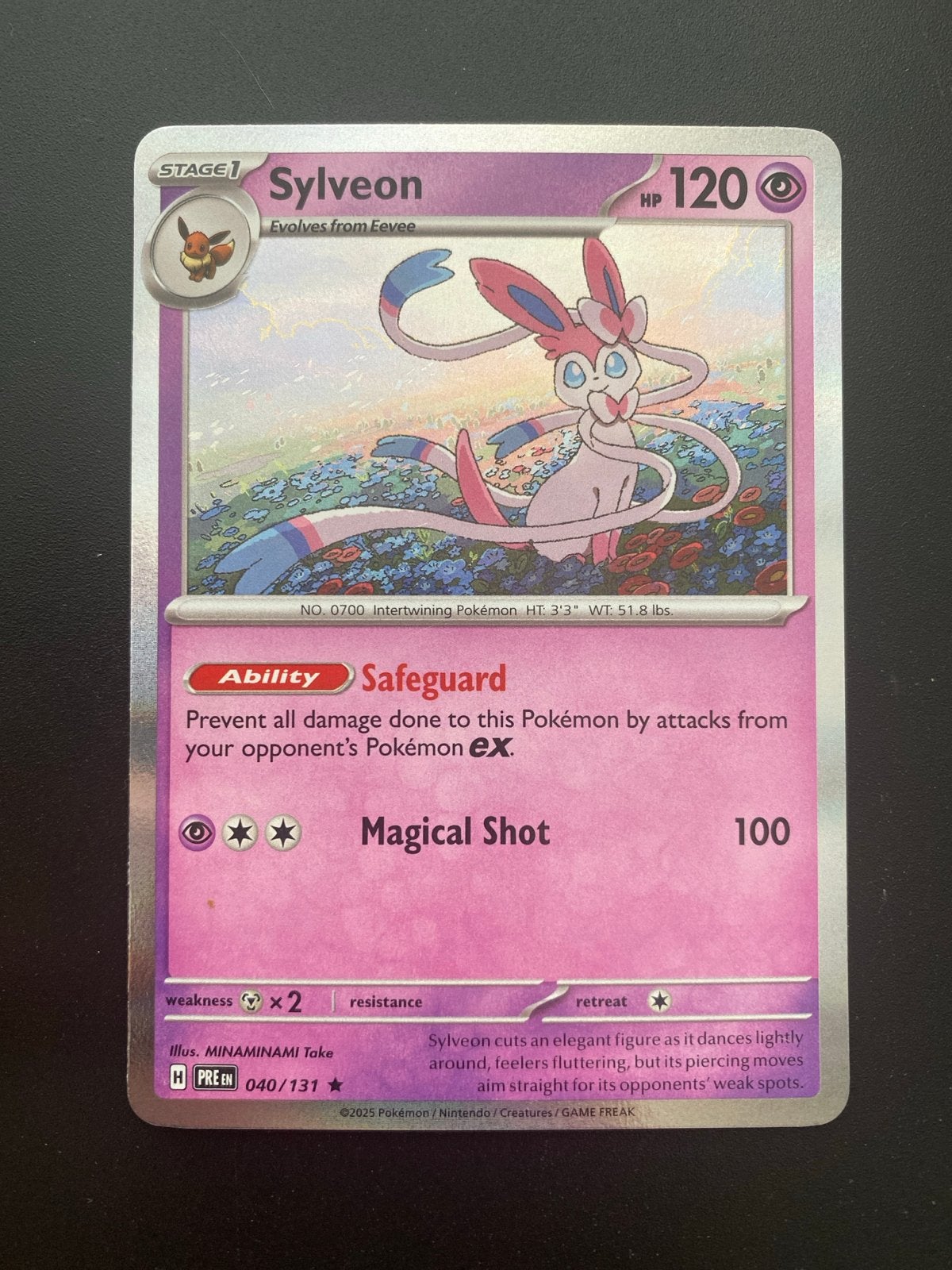 Sylveon 040/131 Rare Holo Prismatic Evolutions, Ophalen of Verzenden, Nieuw, Losse kaart, Foil