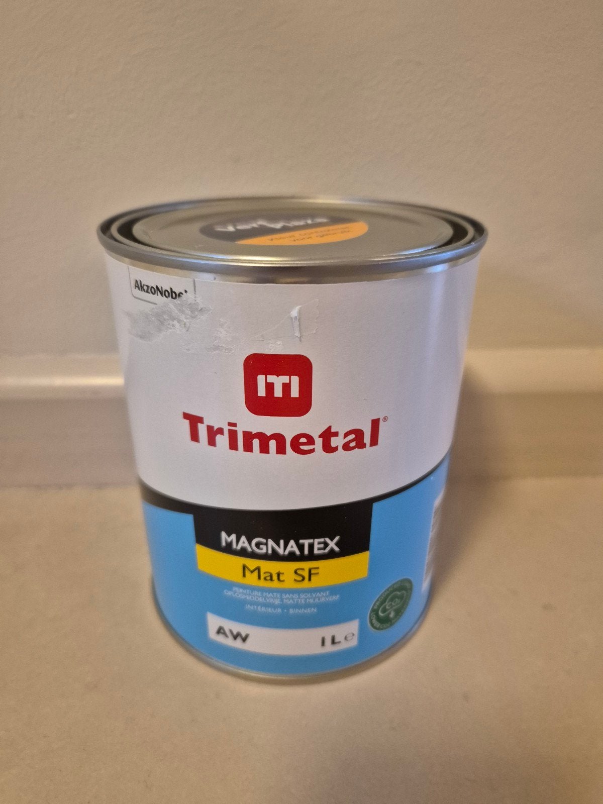 Trimetal Magnatex Mat SF - 1L muurverf/ wit, Wit, Ophalen of Verzenden, Minder dan 5 liter, Verf
