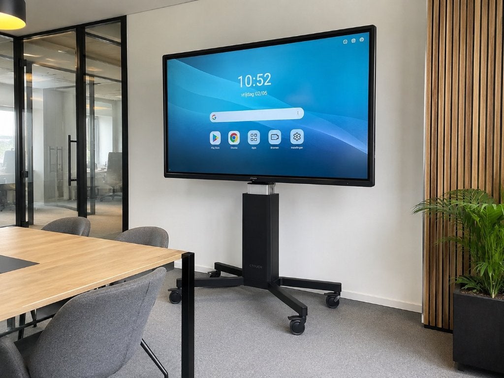 Digibord CTOUCH RIVA 75 inch inclusief onderstel mobile lift, Diversen, Schoolborden, Ophalen, Zo goed als nieuw, Digiboard