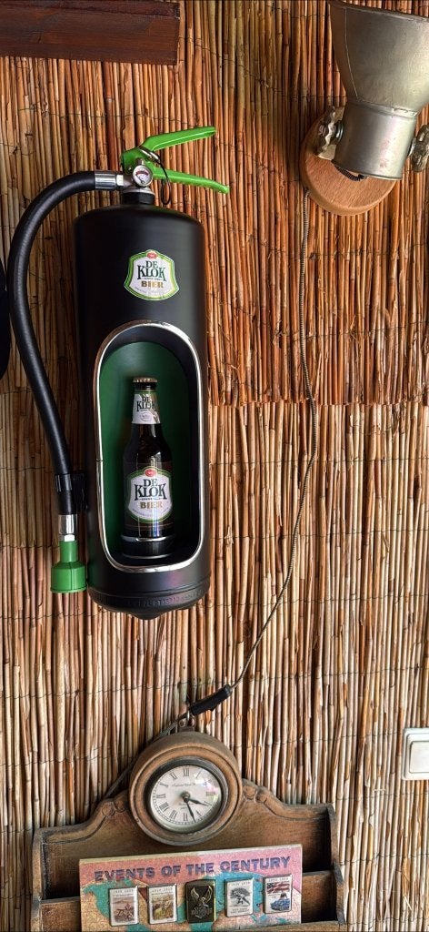 klok bier brandblusser met verlichting zie foto, Ophalen of Verzenden, Nieuw, Lichtbak of (neon) lamp